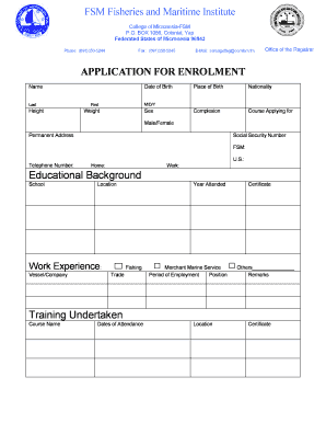 Social security worksheet for 2023 - fsm social security interview application form