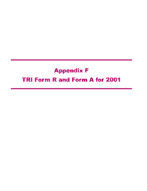 TRI Form R and Form A for 2001