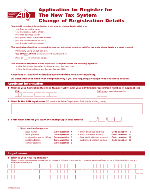 Australian Taxation Office Change of Registration Details