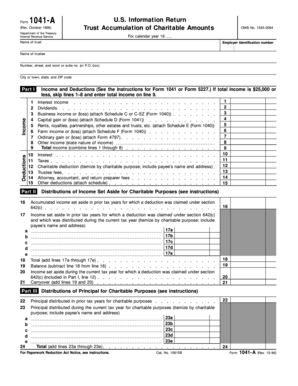 Form 1041-A Trust Accumulation of Charitable Amounts
