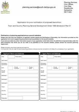 UK Demolition Planning Application Form