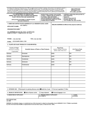 USDA Plant Import Permit Application