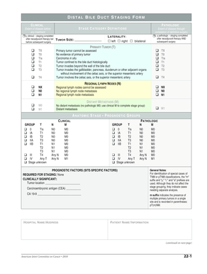 Distal Bile Ducts Staging Form