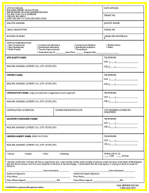 Demo Permit Application - City of Chelan