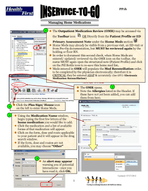 Outpatient Medication Review Form