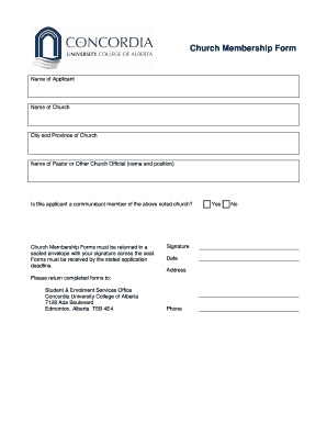 church membership form