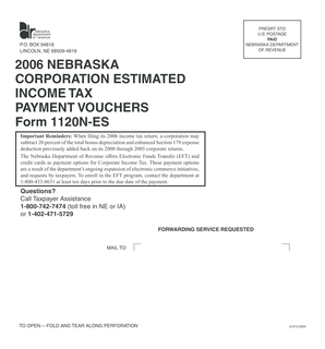 Nebraska Corporation Estimated Income Tax Payment Voucher