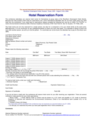 Hotel Reservation Form - American Academy Of Sciences - aasci