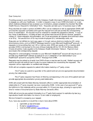 My DHIN Health Record Request for Information