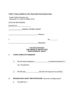 Counter-Petition for Order of Protection from Domestic Abuse