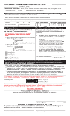 Alabama Emergency Absentee Ballot Application