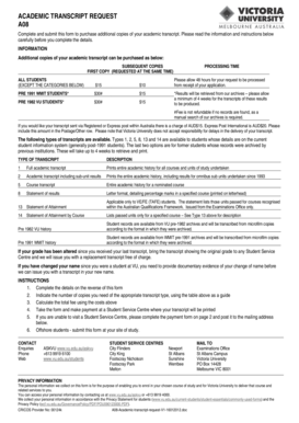 Academic Transcript Request Form