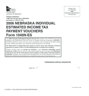 2006 Nebraska Individual Estimated Income Tax Payment Vouchers