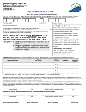 Kentucky Dependent Drop Form