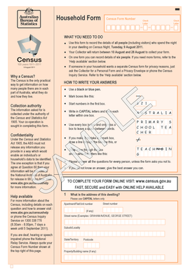 Australian Census Household Form