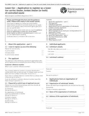WMC2 Form: Lower Tier Waste Registration