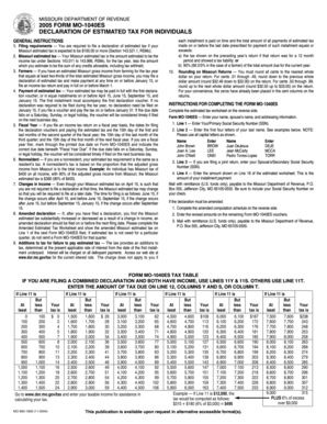 Missouri Form MO-1040ES