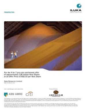 Fillable Online For the 4 for 7 pro-rata entitlement offer of ...