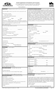 Rental Application for Residents and Occupants