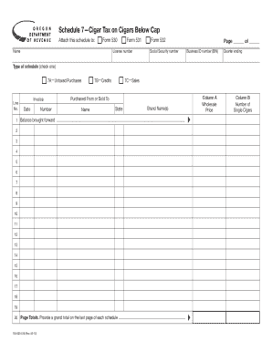 Oregon Cigar Tax Form