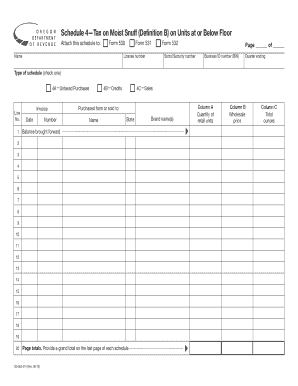Oregon Moist Snuff Tax Form