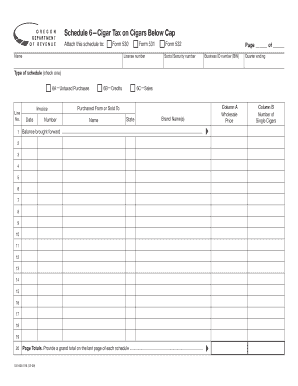 Oregon Cigar Tax Form