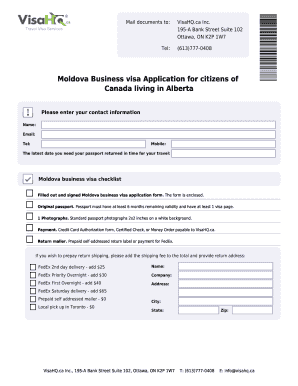 Moldova Business Visa Application