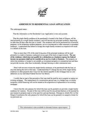 Application addendum