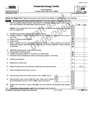 IRS Form 5695 Draft 2009