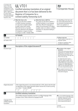 UK LLP Certified Voluntary Translation Form
