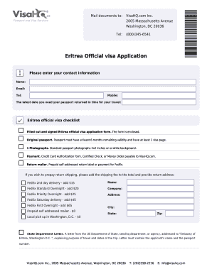 Eritrea Official Visa Application