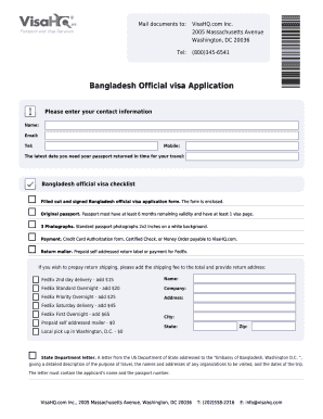 Bangladesh Official Visa Application