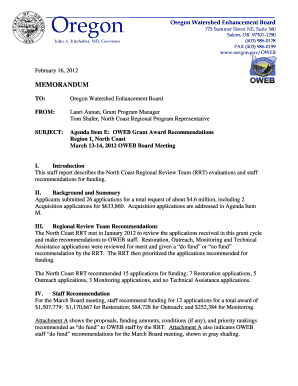 OWEB Letterhead electronic.dotx. Portland General Electric: (Docket No. UF 4268) Application requesting authorization to enter into a revolving credit agreement for a term of up to five years in an amount up to $300 million.