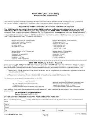 IRS Form 2587 Application