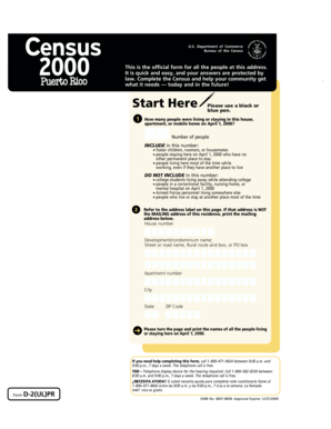 US Census Form D-2(UL)PR