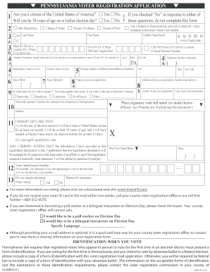 Pennsylvania Voter Registration Form