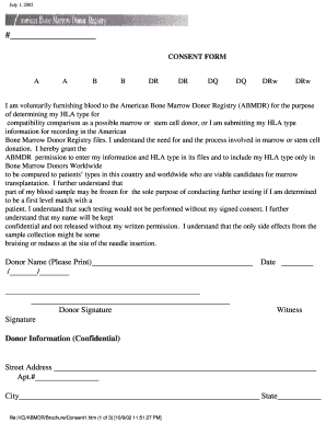 Bone Marrow Donor Consent Form