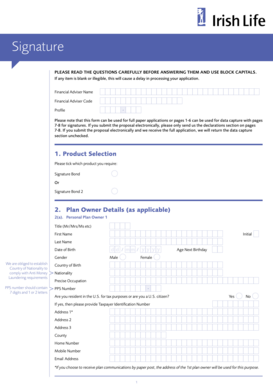 Signature Bond Application Form