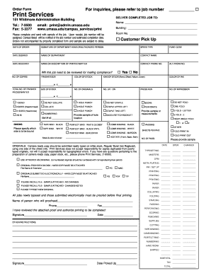 Print Services Order Form