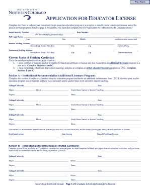 Application for Educator License