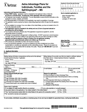 Aetna Advantage Plans Application