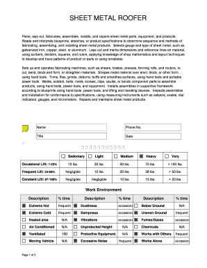 Worksite Job Analysis Form