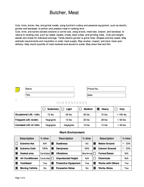 Worksite Job Analysis Form