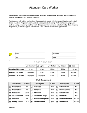 Worksite Job Analysis Form