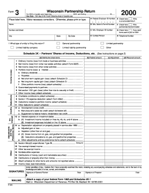 Wisconsin Partnership Return Form 3