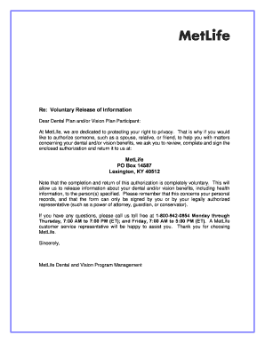 MetLife HIPAA Authorization Form