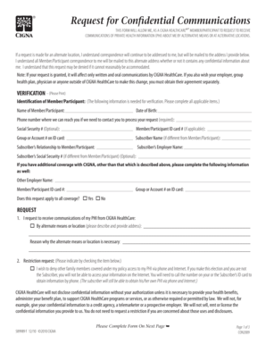Cigna Healthcare Confidential Communications Request