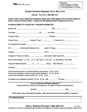 Enteral Nutrition Request Form