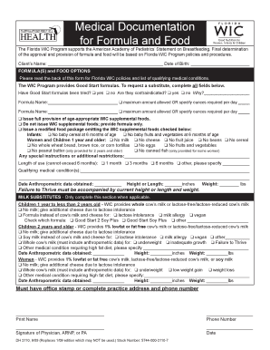 Medical Documentation for Formula and Food WIC ... - WellCare