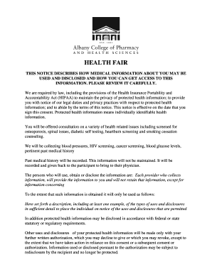 Health Fair Privacy Notice